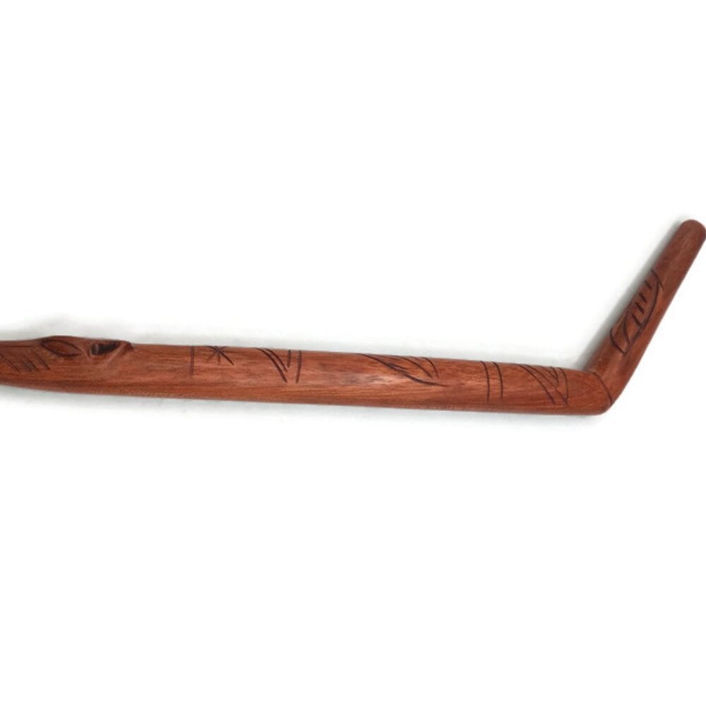 Shamanic Handcrafted Tepi Carved from Palo Sangre with Snake Design - Cusco